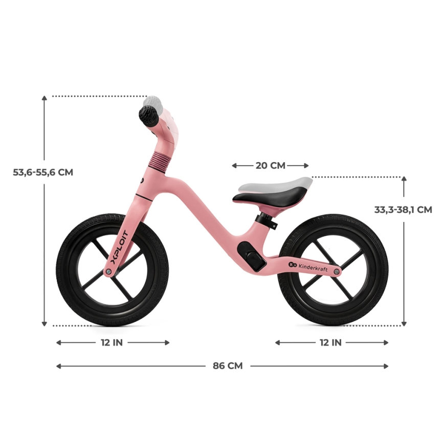 KINDERKRAFT - Bicicleta de empurrar XPLOIT Bubblegum rosa