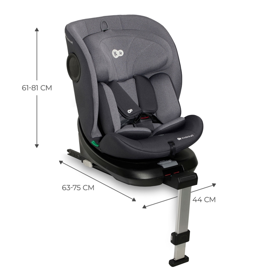KINDERKRAFT - Cadeira auto I-360 i-Tamanho (40-150 cm) cinzento