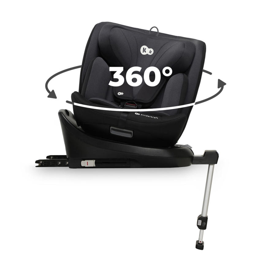 KINDERKRAFT - Cadeira auto I-360 i-Tamanho (40-150 cm) preto