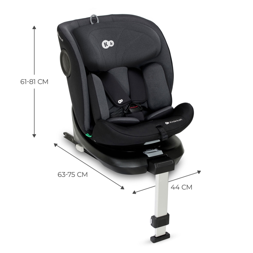 KINDERKRAFT - Cadeira auto I-360 i-Tamanho (40-150 cm) preto
