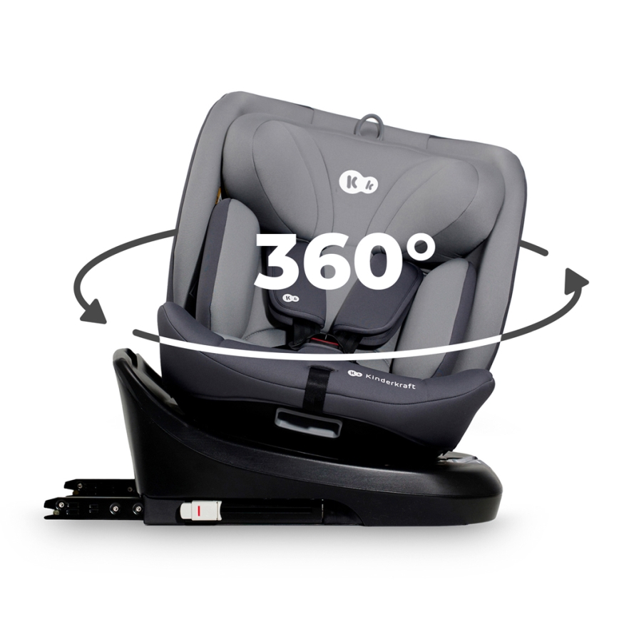 KINDERKRAFT - Cadeira auto I-GROW i-Tamanho (40-150 cm) cinzento