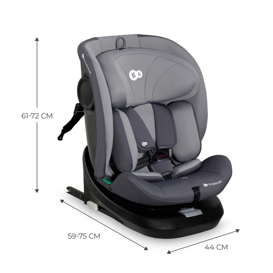 KINDERKRAFT - Cadeira auto I-GROW i-Tamanho (40-150 cm) cinzento