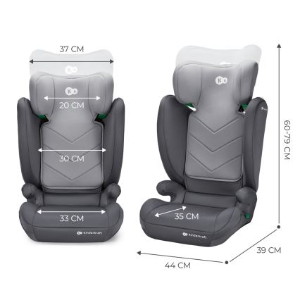 KINDERKRAFT - Cadeira auto I-SPARK i-Tamanho (100-150 cm) cinzento