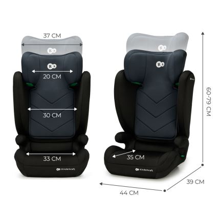 KINDERKRAFT - Cadeira auto I-SPARK i-Tamanho (100-150 cm) preto