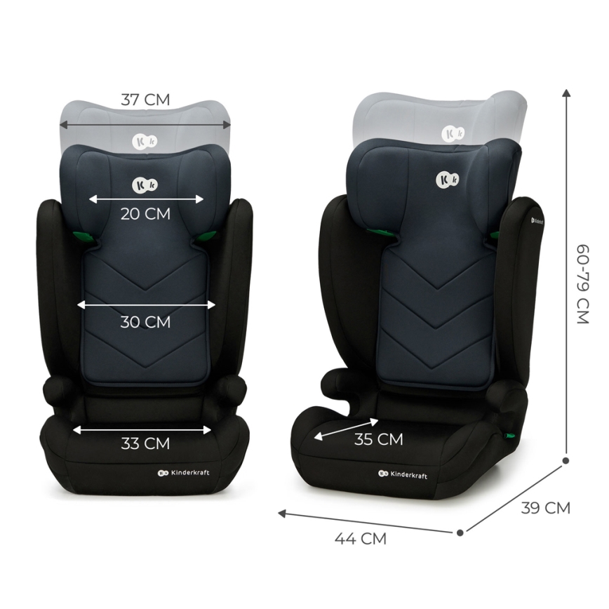 KINDERKRAFT - Cadeira auto I-SPARK i-Tamanho (100-150 cm) preto