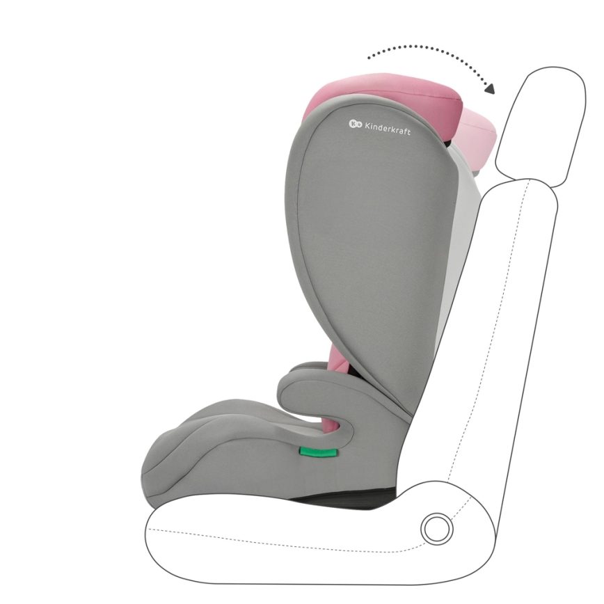 KINDERKRAFT - Cadeira auto I-SPARK i-Tamanho (100-150 cm) rosa