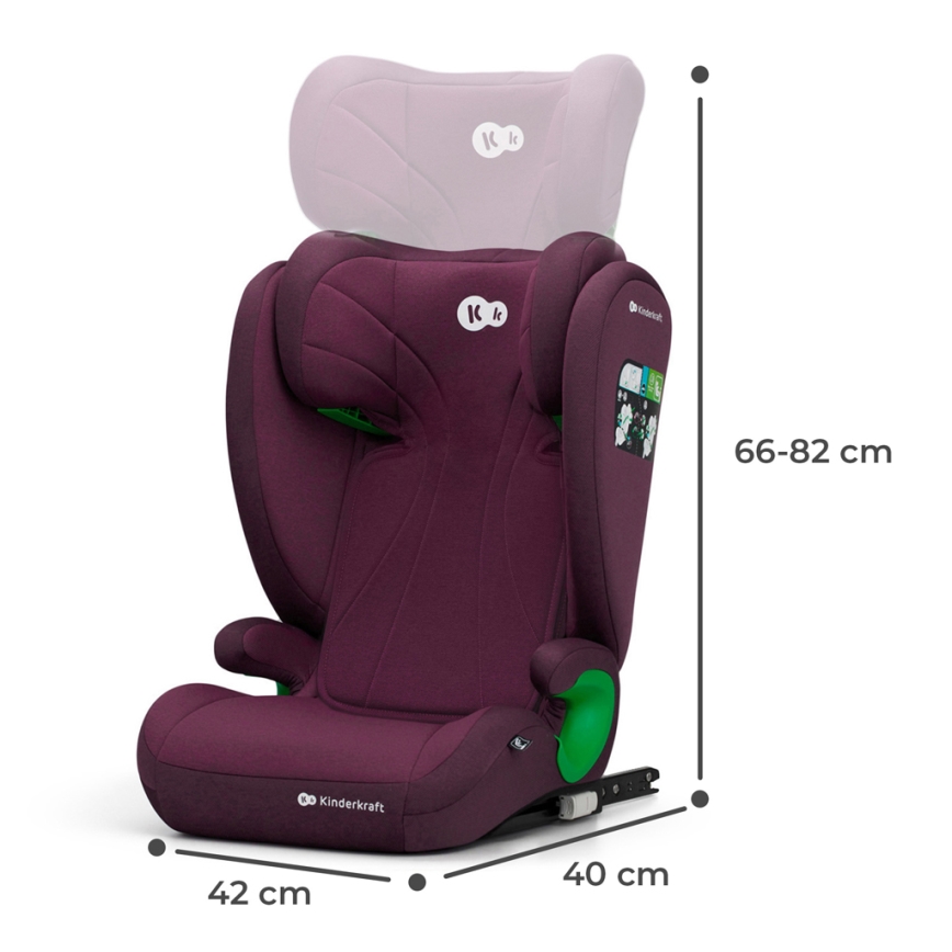 KINDERKRAFT - Cadeira auto JUNIOR FIX 2 (100-150 cm) Cherry pearl