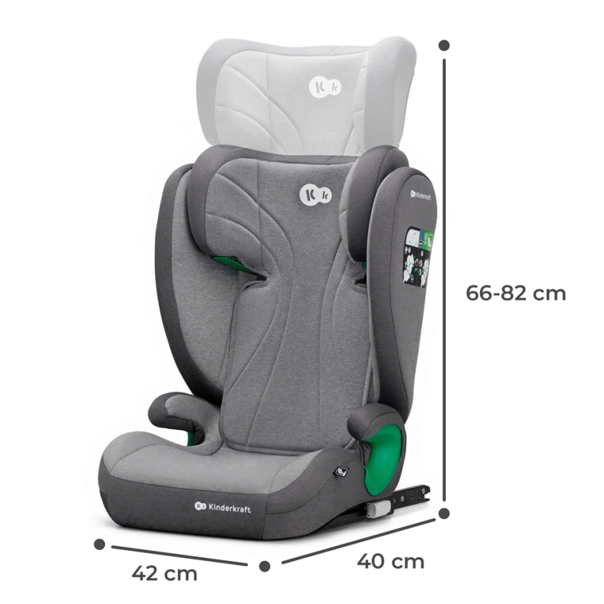 KINDERKRAFT - Cadeira auto JUNIOR FIX 2 (100-150 cm) Foguete cinzento