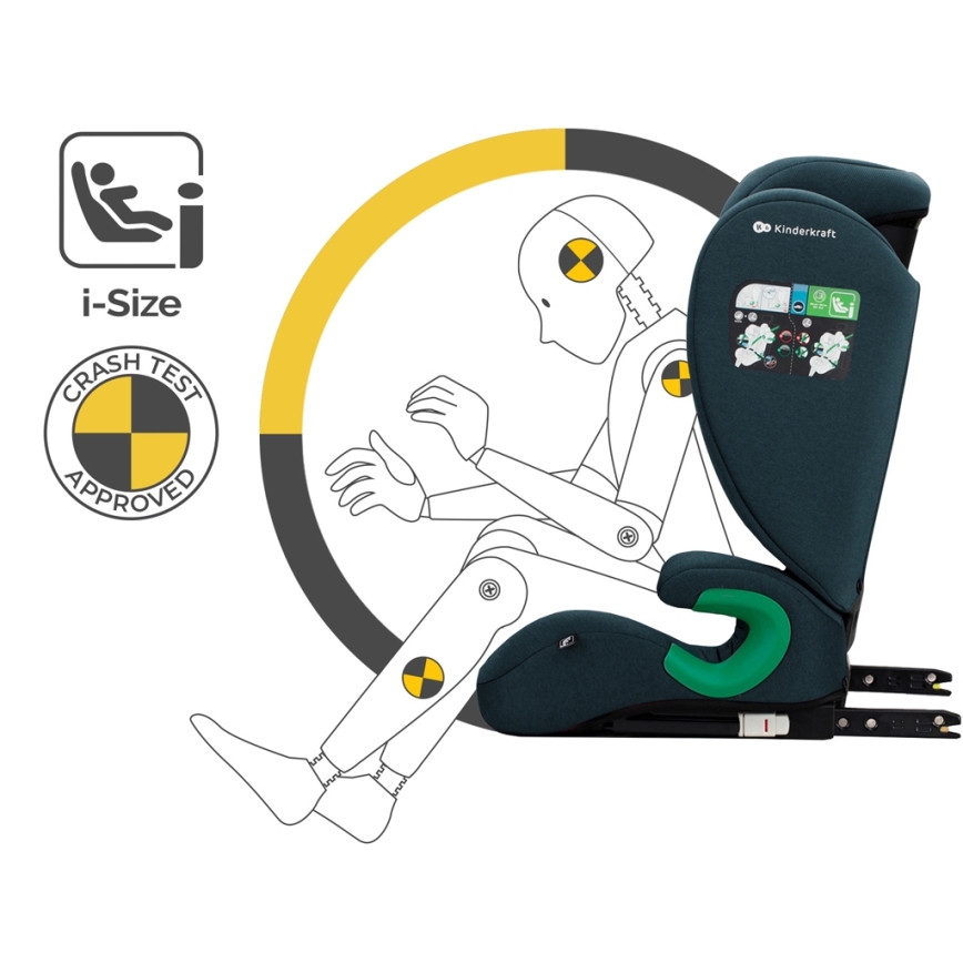 KINDERKRAFT - Cadeira auto JUNIOR FIX 2 (100-150 cm) Harbor azul