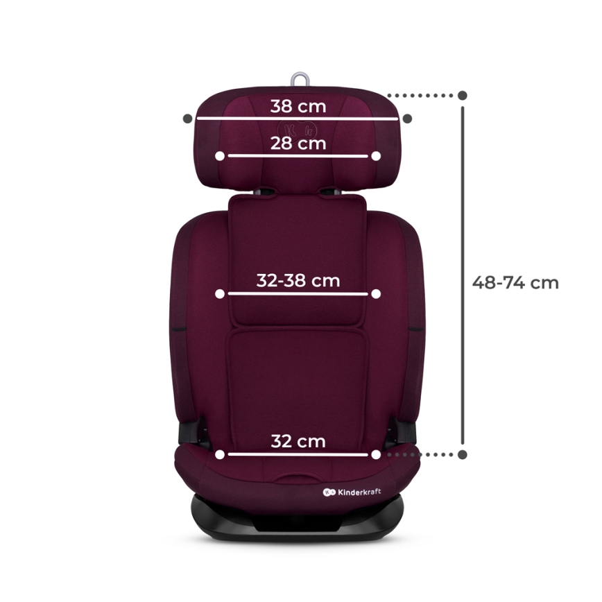 KINDERKRAFT - Cadeira auto ONETO 3 i-Tamanho (76-150 cm) + Isofix Cherry pearl