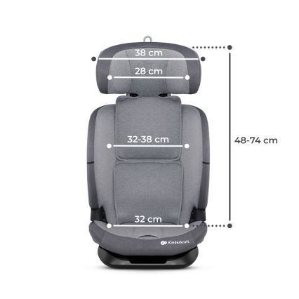 KINDERKRAFT - Cadeira auto ONETO 3 i-Tamanho (76-150 cm) + Isofix Cool cinzento