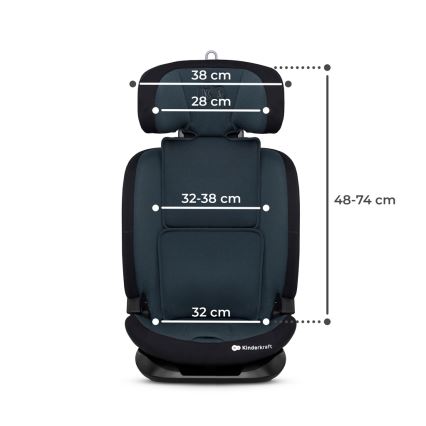 KINDERKRAFT - Cadeira auto ONETO 3 i-Tamanho (76-150 cm) + Isofix Graphite preto