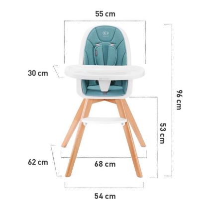 KINDERKRAFT - Cadeira de bebé 2em1 TIXI turquesa