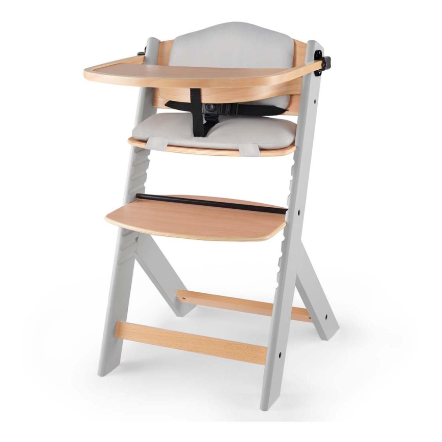 KINDERKRAFT - Cadeira de jantar para bebés com estofos ENOCK cinzenta