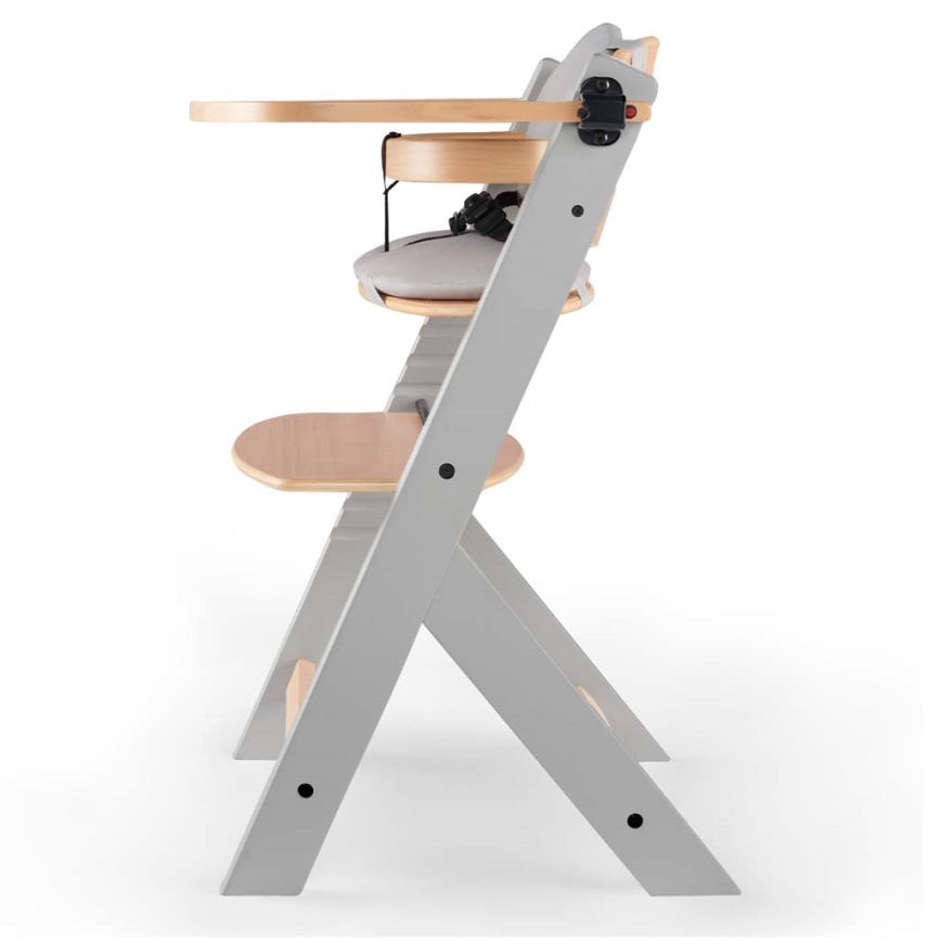KINDERKRAFT - Cadeira de jantar para bebés com estofos ENOCK cinzenta