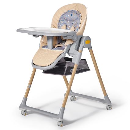 KINDERKRAFT - Cadeira de refeição para criança 2em1 LASTREE bege/cinzento