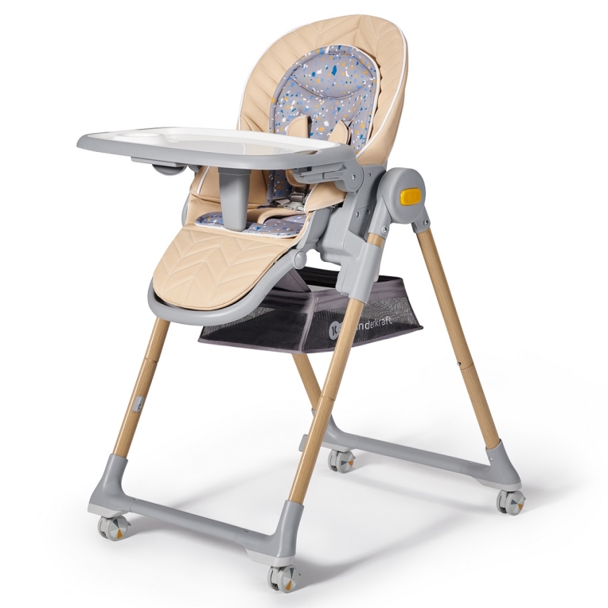 KINDERKRAFT - Cadeira de refeição para criança 2em1 LASTREE bege/cinzento