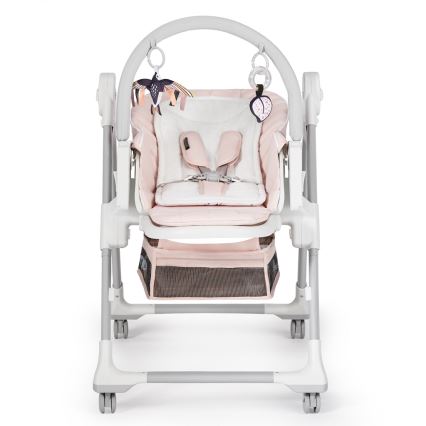 KINDERKRAFT - Cadeira de refeição para criança 2em1 LASTREE rosa/branco
