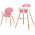 KINDERKRAFT - Cadeira de refeição para criança 2v1 SIENNA faia/rosa