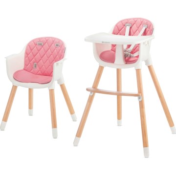 KINDERKRAFT - Cadeira de refeição para criança 2v1 SIENNA faia/rosa