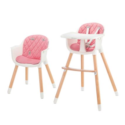 KINDERKRAFT - Cadeira de refeição para criança SIENNA faia/rosa