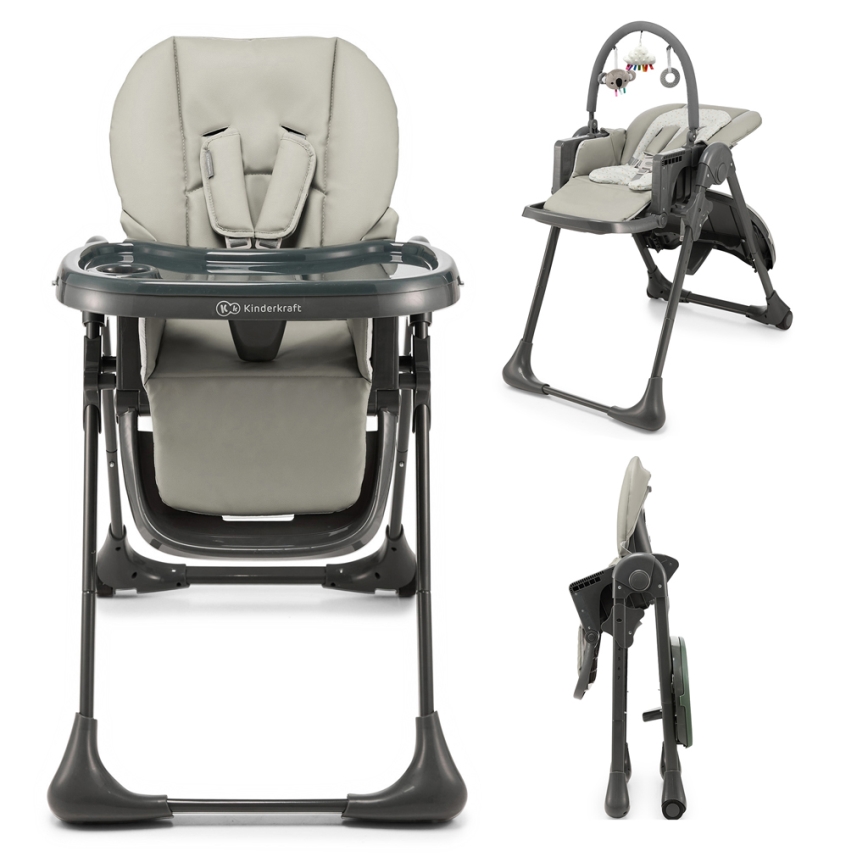 KINDERKRAFT - Cadeira de refeição para criança TUMMIE cinzento