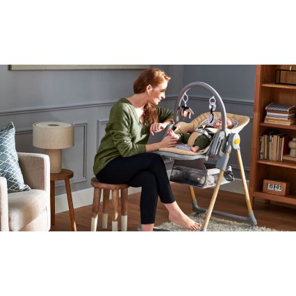 KINDERKRAFT - Cadeira de refeições infantil 2em1 LASTREE cinzento