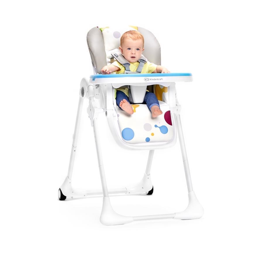 KINDERKRAFT - Cadeira infantil de refeição YUMMY rosa/branco