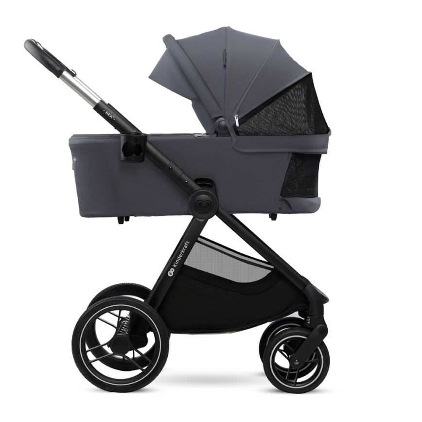 KINDERKRAFT - Carrinho de bebé combinado 2em1 NEA 2 Cinzento escuro