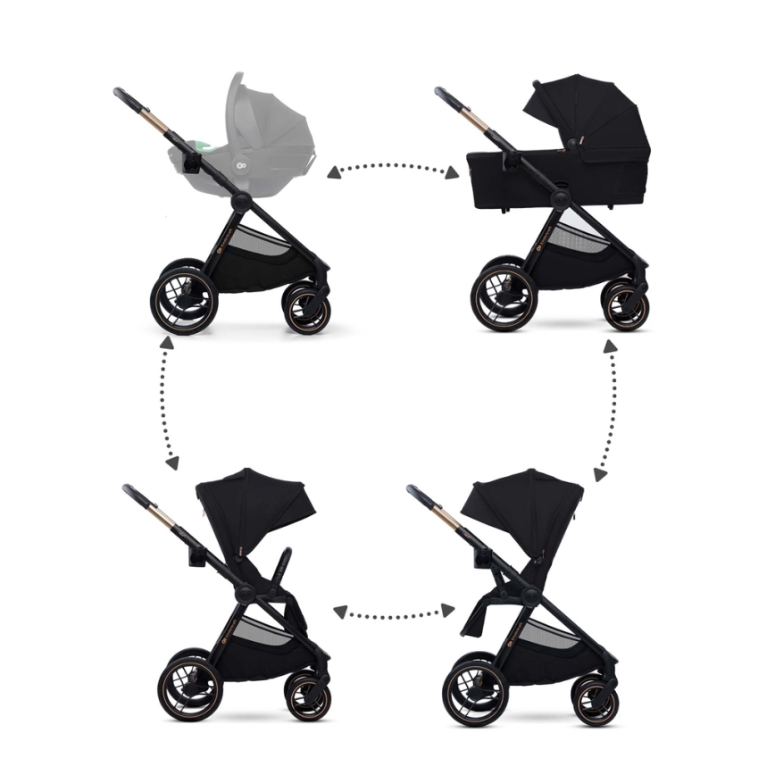 KINDERKRAFT - Carrinho de bebé combinado 2em1 NEA 2 Midnight preto