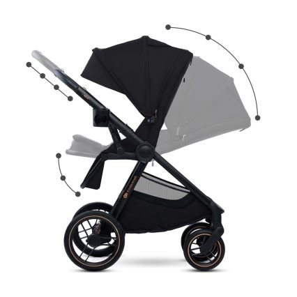 KINDERKRAFT - Carrinho de bebé combinado 2em1 NEA 2 Midnight preto