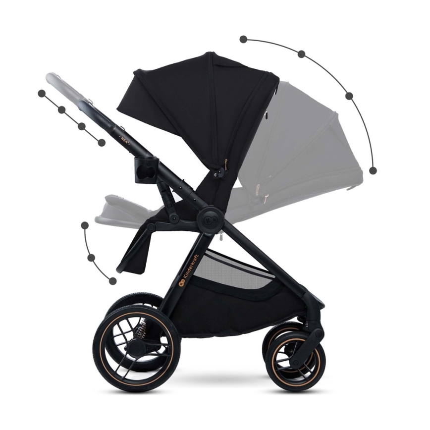 KINDERKRAFT - Carrinho de bebé combinado 2em1 NEA 2 Midnight preto