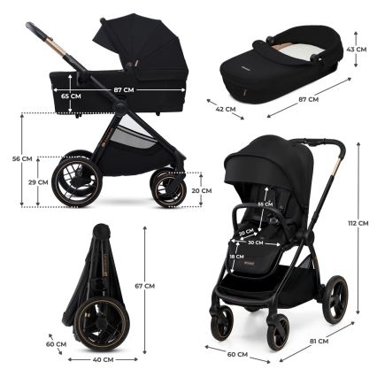 KINDERKRAFT - Carrinho de bebé combinado 2em1 NEA 2 Midnight preto