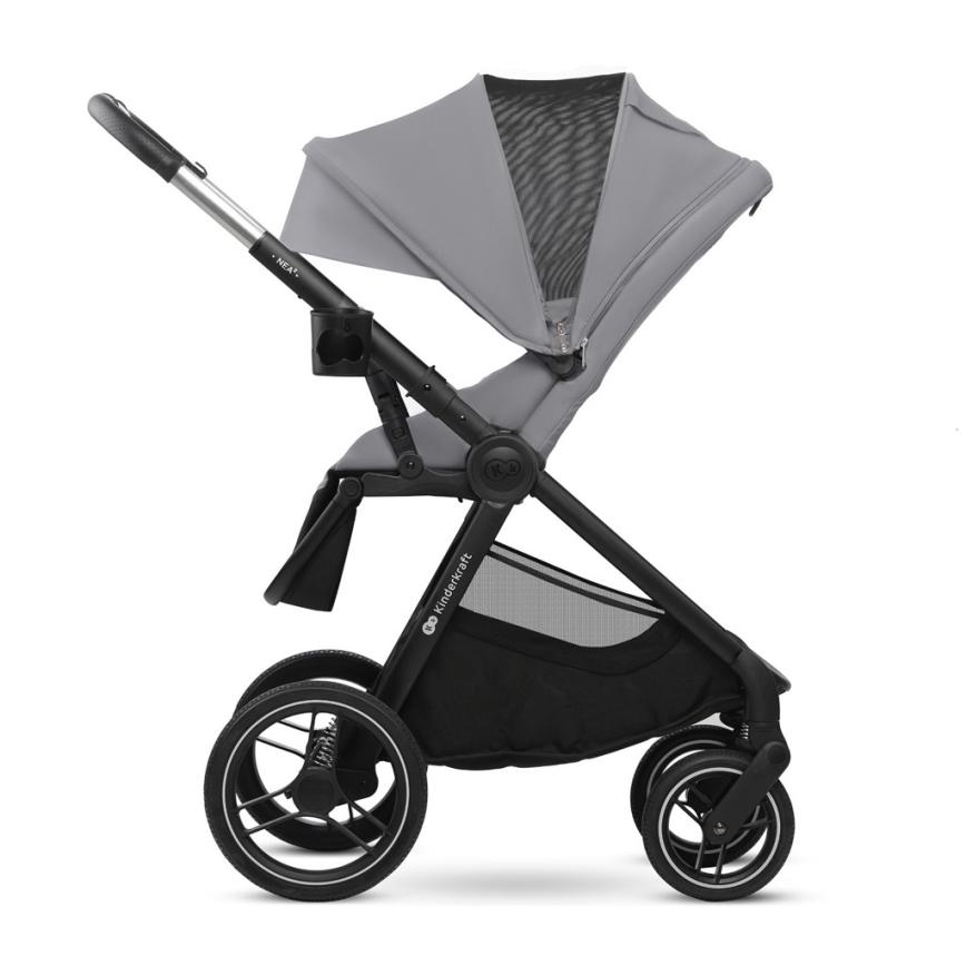 KINDERKRAFT - Carrinho de bebé combinado 2em1 NEA 2 Platinum cinzento