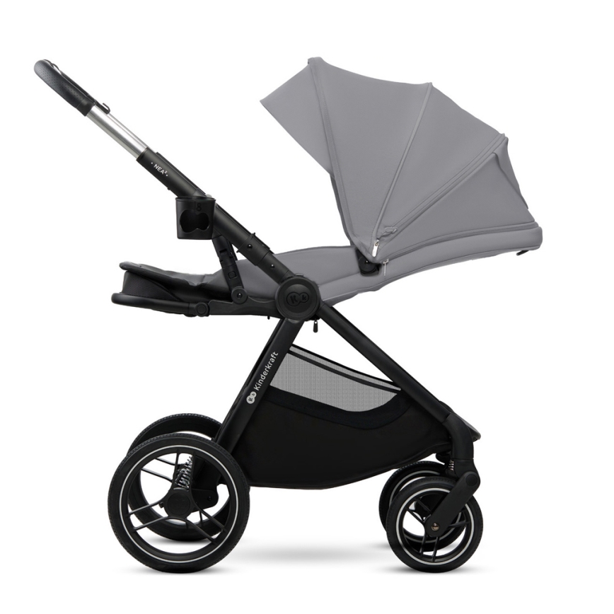 KINDERKRAFT - Carrinho de bebé combinado 2em1 NEA 2 Platinum cinzento
