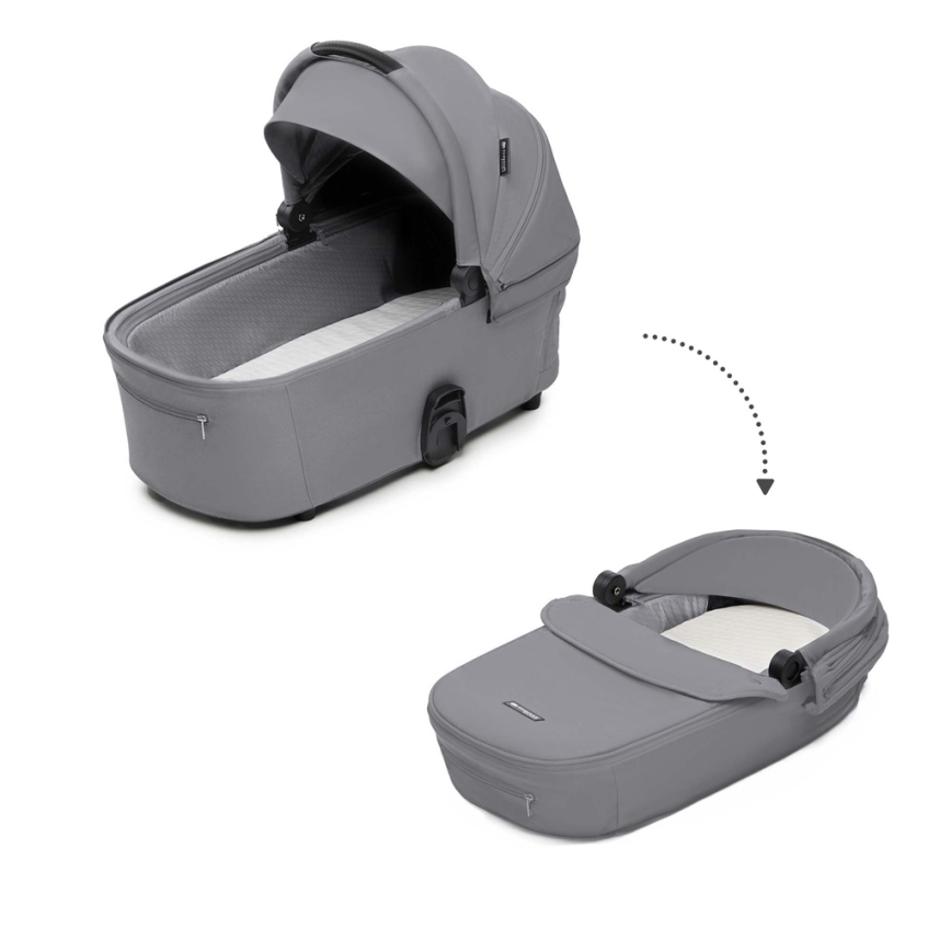 KINDERKRAFT - Carrinho de bebé combinado 2em1 NEA 2 Platinum cinzento