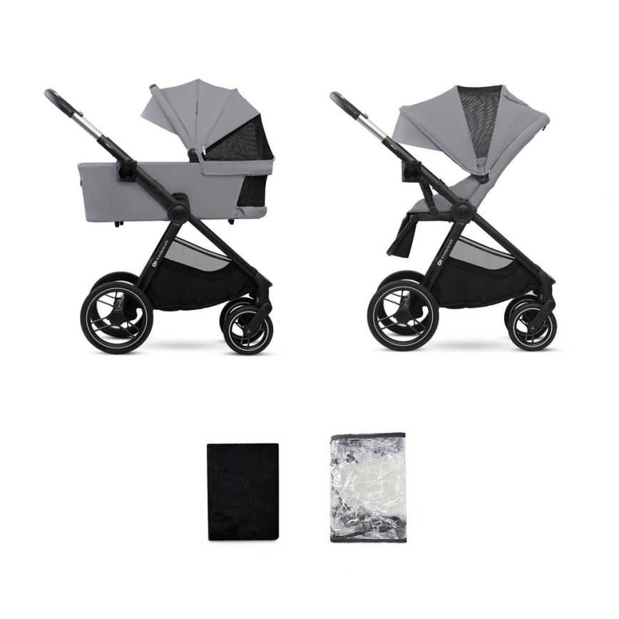 KINDERKRAFT - Carrinho de bebé combinado 2em1 NEA 2 Platinum cinzento