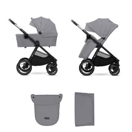 KINDERKRAFT - Carrinho de bebé combinado 2em1 NEA 2 Platinum cinzento