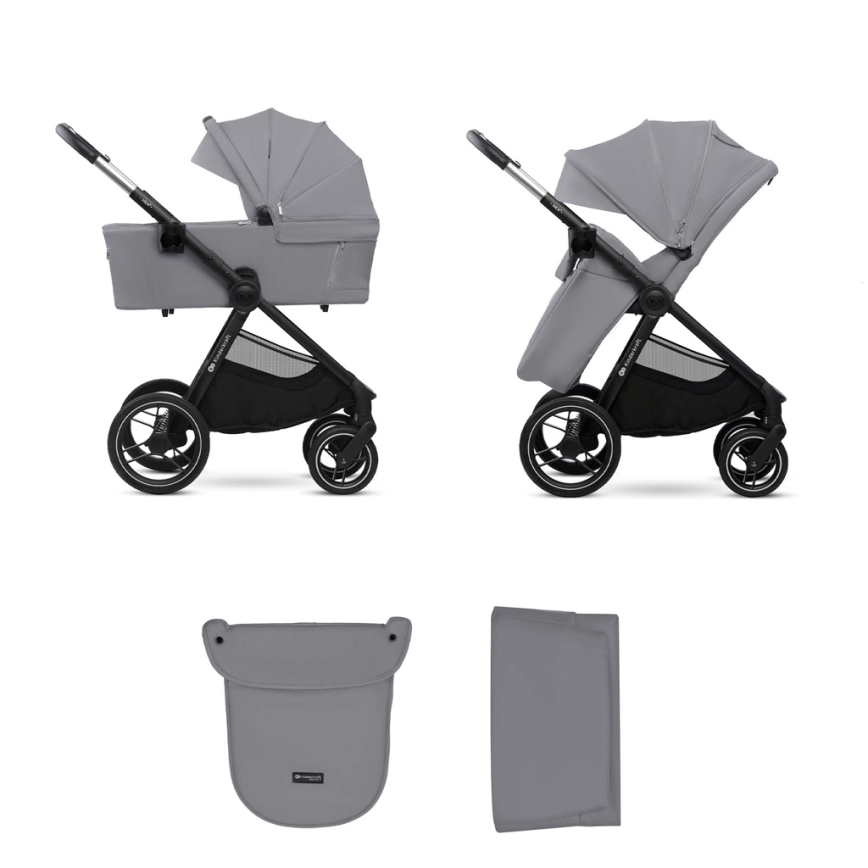 KINDERKRAFT - Carrinho de bebé combinado 2em1 NEA 2 Platinum cinzento