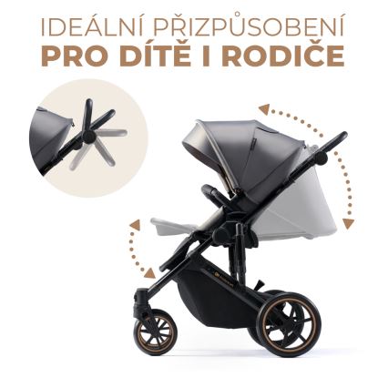 KINDERKRAFT - Carrinho de bebé combinado 2em1 PRIME 2 cinzento