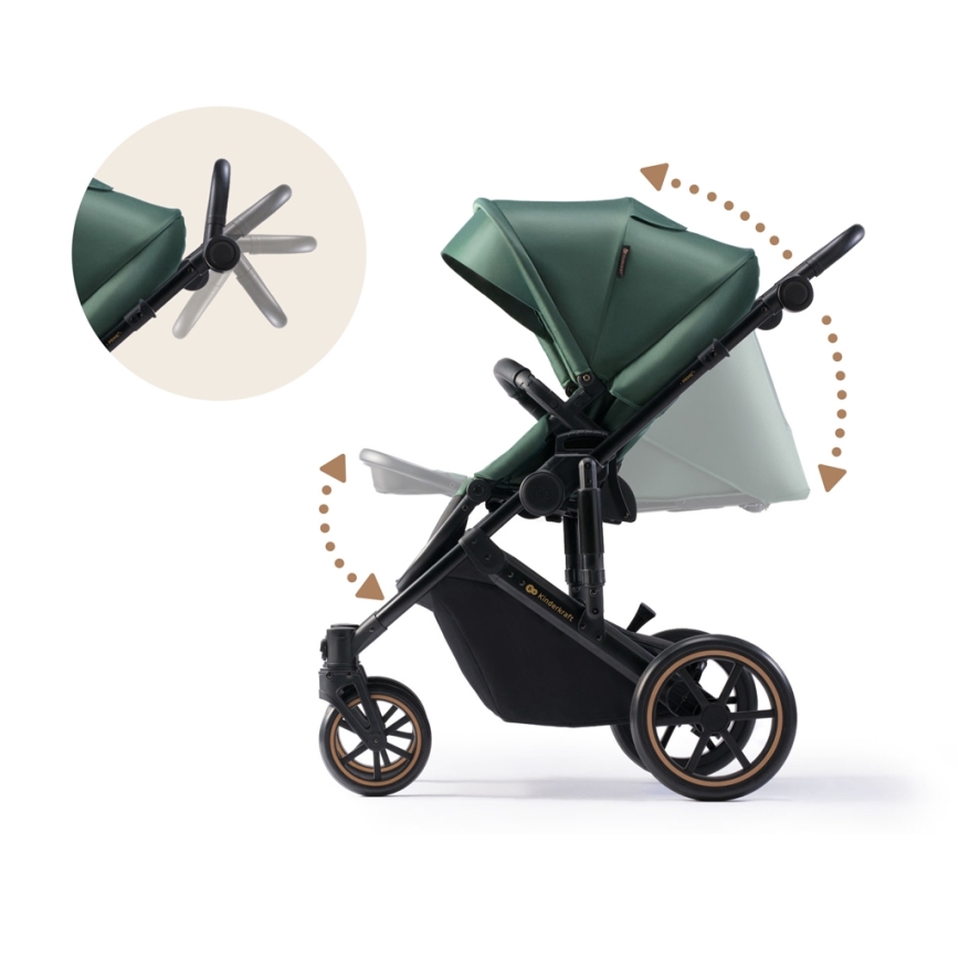 KINDERKRAFT - Carrinho de bebé combinado 2em1 PRIME 2 verde