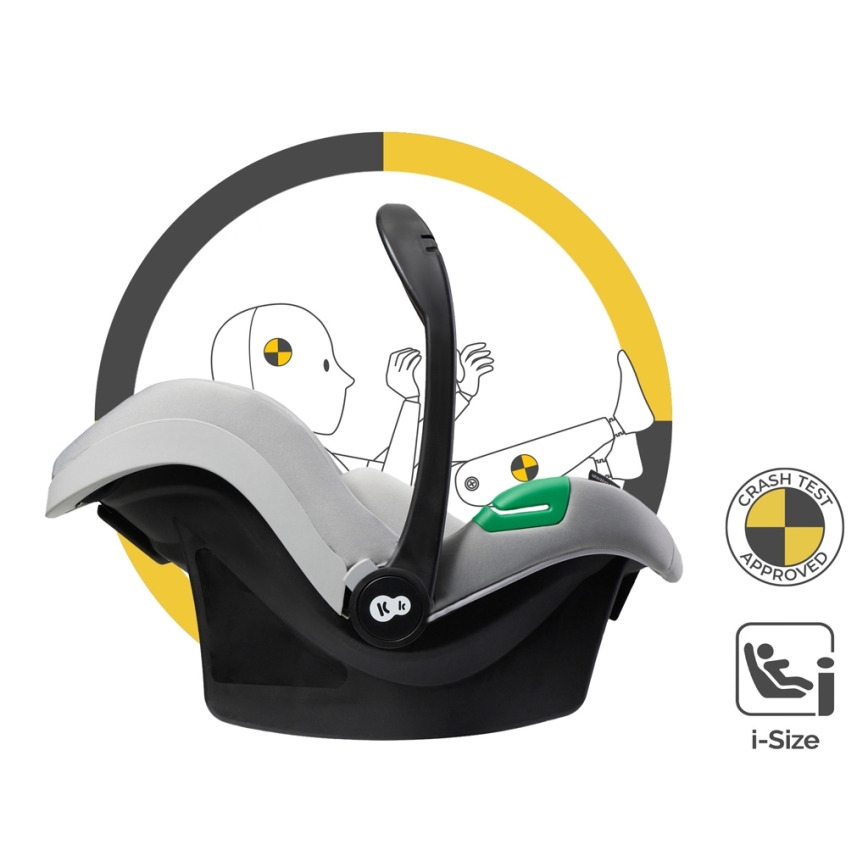 KINDERKRAFT - Carrinho de bebé combinado 3em1 ESME Moonlight cinzento + assento de automóvel MINK PRO