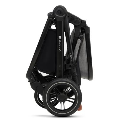 KINDERKRAFT - Carrinho de bebé combinado 3em1 ESME Moonlight cinzento + assento de automóvel MINK PRO