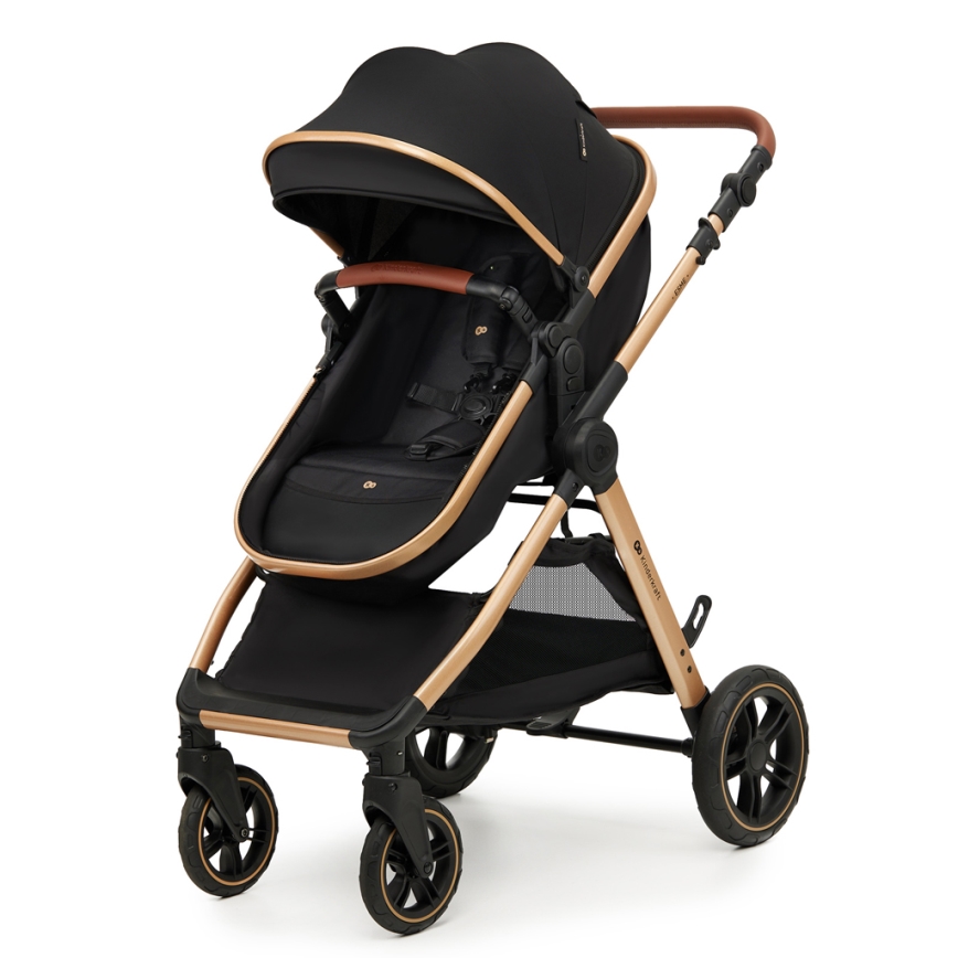KINDERKRAFT - Carrinho de bebé combinado 3em1 ESME Pure preto + assento de automóvel MINK PRO