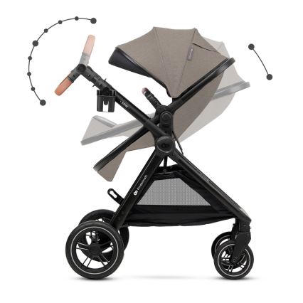 KINDERKRAFT - Carrinho de bebé combinado 3em1 ESME Sand bege + assento de automóvel MINK PRO
