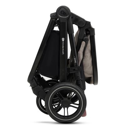 KINDERKRAFT - Carrinho de bebé combinado 3em1 ESME Sand bege + assento de automóvel MINK PRO