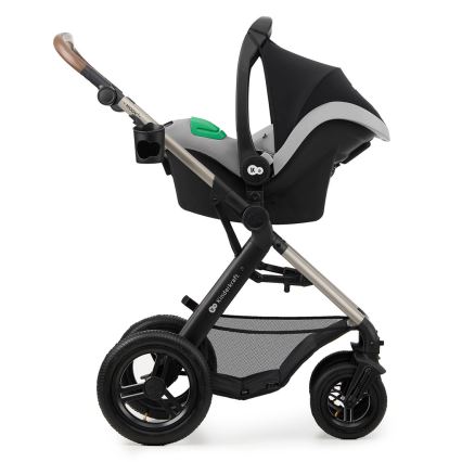 KINDERKRAFT - Carrinho de bebé combinado 3em1 MOOV 2 AIR Moonlight cinzento + assento de automóvel MINK PRO