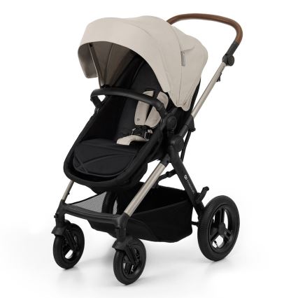 KINDERKRAFT - Carrinho de bebé combinado 3em1 MOOV 2 AIR Moonlight cinzento + assento de automóvel MINK PRO