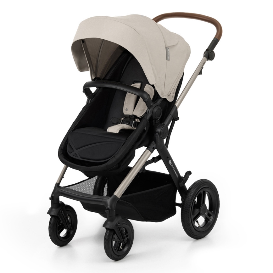 KINDERKRAFT - Carrinho de bebé combinado 3em1 MOOV 2 AIR Moonlight cinzento + assento de automóvel MINK PRO