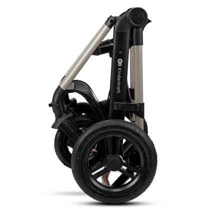 KINDERKRAFT - Carrinho de bebé combinado 3em1 MOOV 2 AIR Moonlight cinzento + assento de automóvel MINK PRO